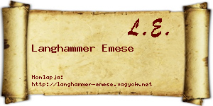 Langhammer Emese névjegykártya